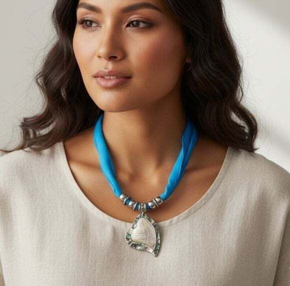 Blue Stone Heart Necklace